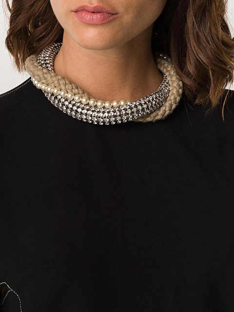 Miu Miu woven embellished necklace - Neutrals - zdjęcie produktu nr 2