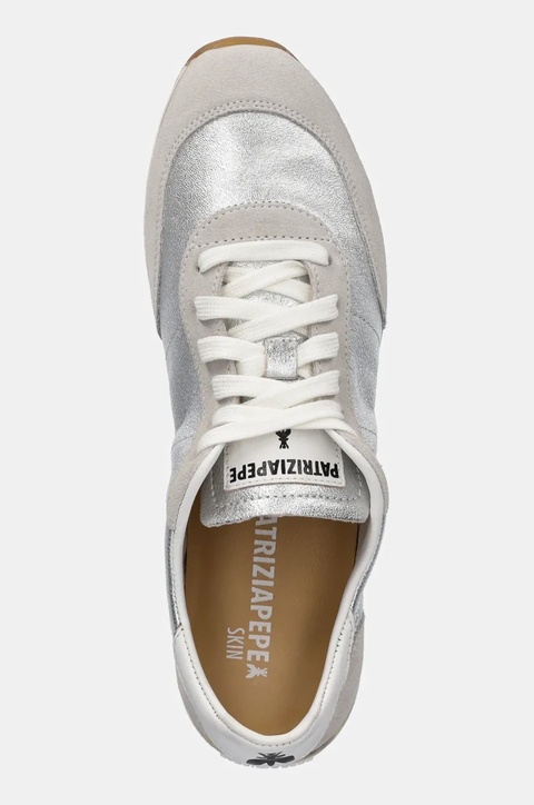Patrizia Pepe sneakersy skórzane damskie kolor srebrny 2Z0074 V043 S298 - zdjęcie produktu nr 2