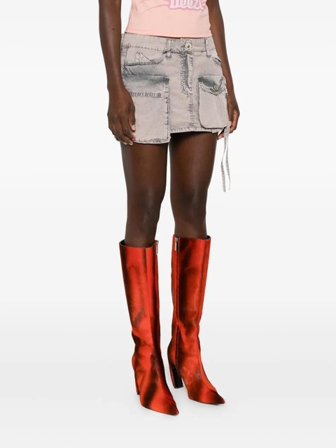 The Attico pocket-detailed cotton mini skirt - Grey - zdjęcie produktu nr 2