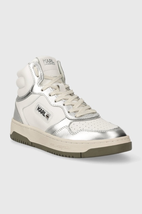 Karl Lagerfeld sneakersy skórzane KREW KC kolor srebrny KL63050 - zdjęcie produktu nr 2
