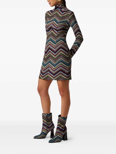 Missoni chevron-pattern turtleneck dress - Black - zdjęcie produktu nr 2