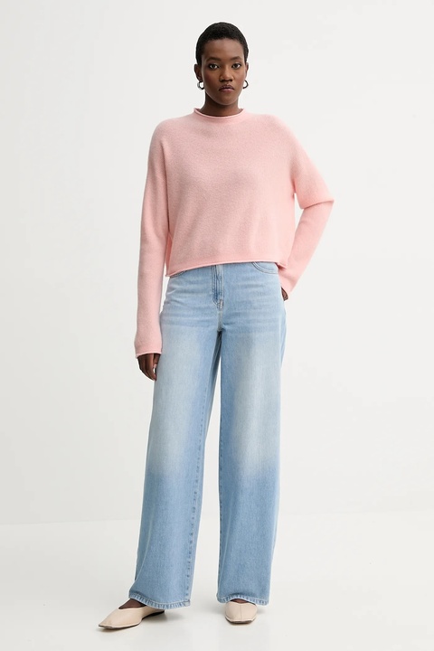 American Vintage sweter z wełną damski kolor różowy RAX18H - zdjęcie produktu nr 2