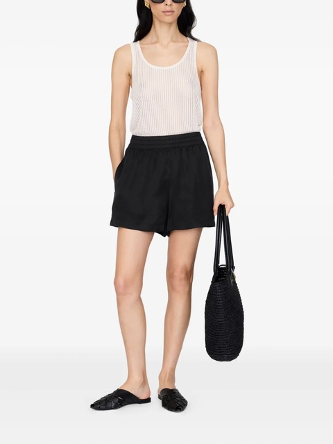 ANINE BING Kam elasticated-waist shorts - Black - zdjęcie produktu nr 2
