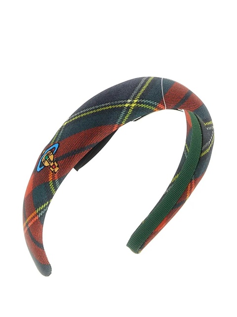 Vivienne Westwood tartan silk headband - Red - zdjęcie produktu nr 2