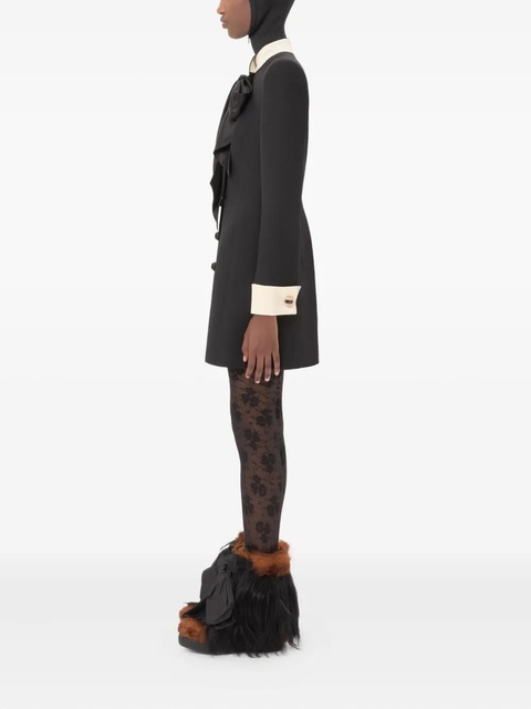 Valentino Garavani satin-bow jewel-button dress - Black - zdjęcie produktu nr 2