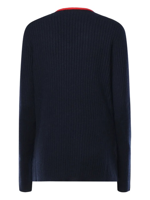 Miu Miu ribbed V-neck sweater - Blue - zdjęcie produktu nr 1