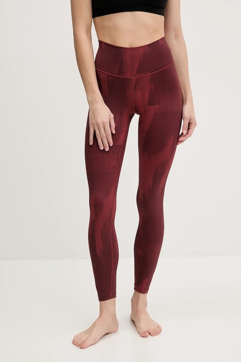 adidas Performance legginsy do jogi All Me kolor bordowy wzorzyste JJ3874 - zdjęcie produktu nr 1