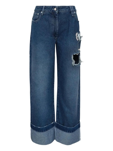 Simone Rocha distressed-detail jeans - Blue - zdjęcie produktu nr 2