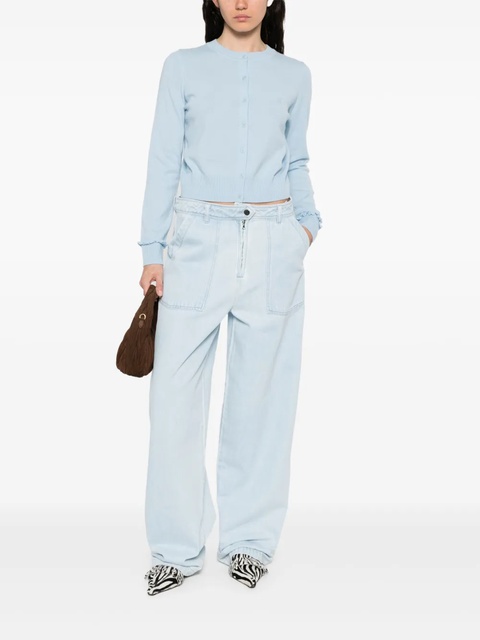 SANDRO ruffle-trim cardigan - Blue - zdjęcie produktu nr 1