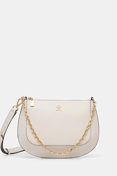 Tommy Hilfiger torebka skórzana kolor beżowy AW0AW18143 - zdjęcie produktu nr 1