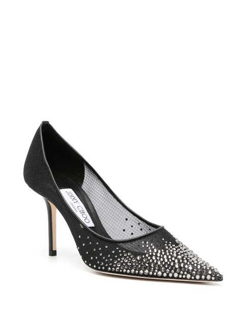Jimmy Choo Love 85mm crystal-embellished pumps - Black - zdjęcie produktu nr 2