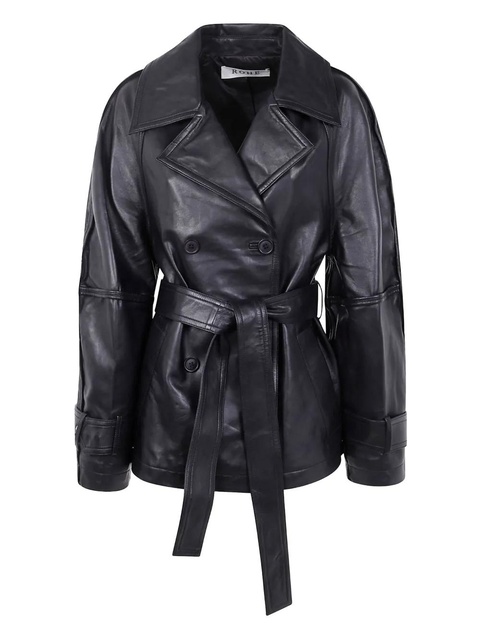 Róhe belted double-breasted leather jacket - Black - zdjęcie produktu nr 1