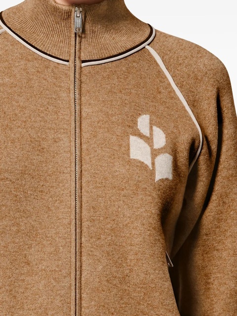 MARANT ÉTOILE Lanya zip logo cardigan - Brown - zdjęcie produktu nr 2