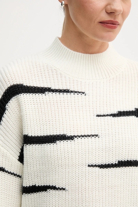 Marc Aurel sweter z domieszką wełny damski kolor beżowy 8044-8000-82090 - zdjęcie produktu nr 2