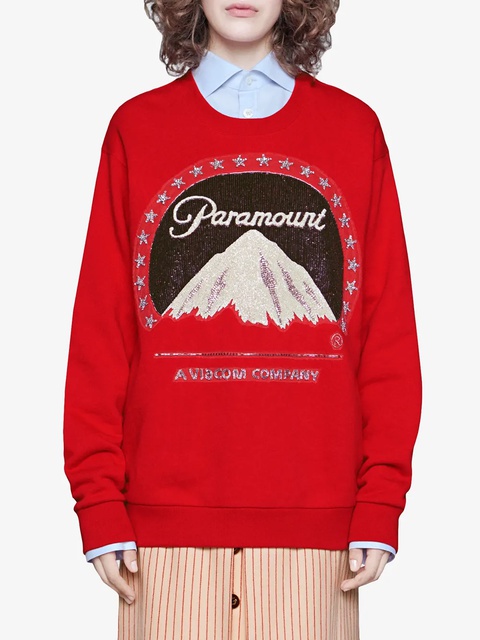 Gucci Oversize sweatshirt with Paramount logo - Red - zdjęcie produktu nr 2