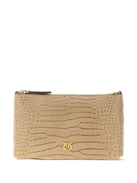 PINKO crocodile-print Love Birds cross body bag - Neutrals - zdjęcie produktu nr 1