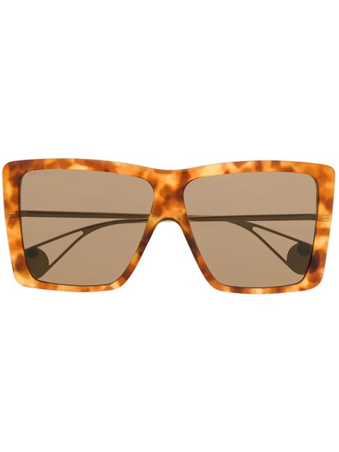 Gucci Eyewear oversized square frame sunglasses - Brown - zdjęcie produktu nr 1