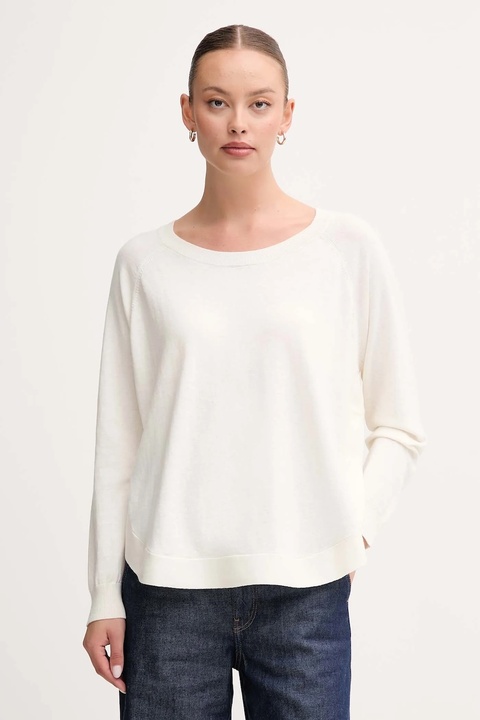 United Colors of Benetton sweter z dodatkiem wełny damski kolor beżowy lekki 1Y6SD10EG - zdjęcie produktu nr 1