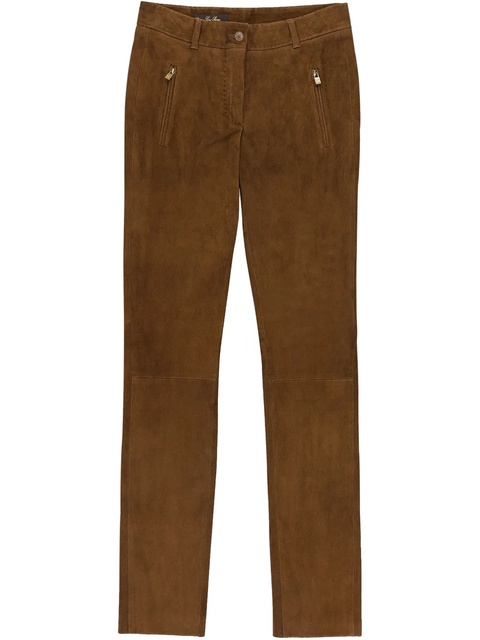 Loro Piana straight-leg lambskin trousers - Brown - zdjęcie produktu nr 1