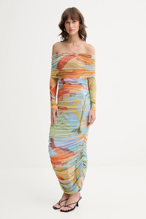 Never Fully Dressed sukienka kolor zielony midi dopasowana NFDDR1814 - zdjęcie produktu nr 2