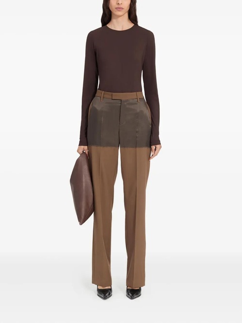 MM6 Maison Margiela two-tone panelled trousers - Brown - zdjęcie produktu nr 1