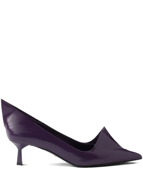 Prada 55mm brushed leather pumps - Purple - zdjęcie produktu nr 1
