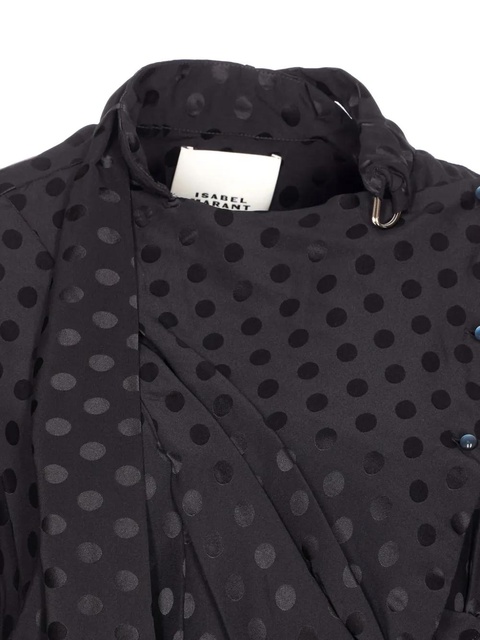 ISABEL MARANT polka-dot tie-belt dress - Black - zdjęcie produktu nr 2