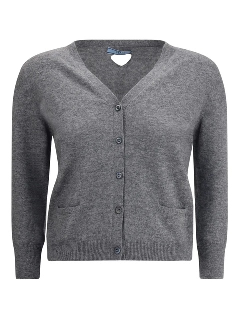 Prada V-neck buttoned cardigan - Grey - zdjęcie produktu nr 1