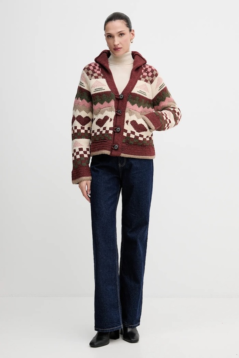 Sisley sweter z domieszką wełny damski kolor beżowy lekki z golfem 102HM2174 - zdjęcie produktu nr 2