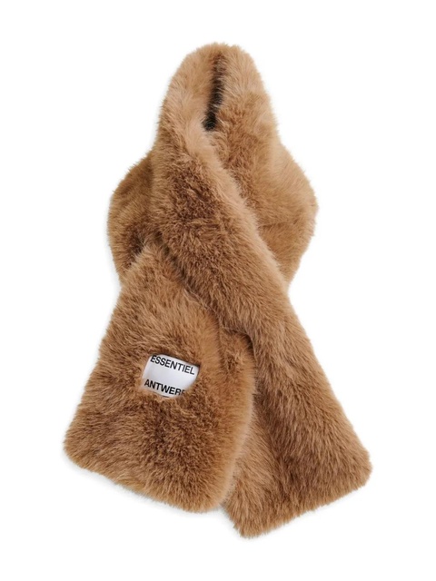 Essentiel Antwerp faux-fur slit-insert scarf - Brown - zdjęcie produktu nr 1