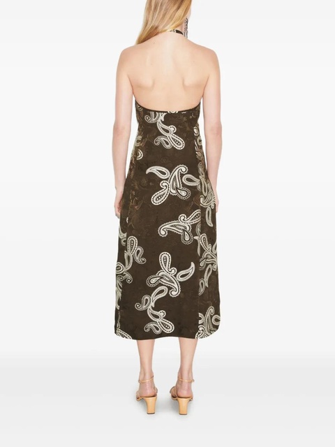 Tory Burch paisley-print halterneck dress - Brown - zdjęcie produktu nr 2