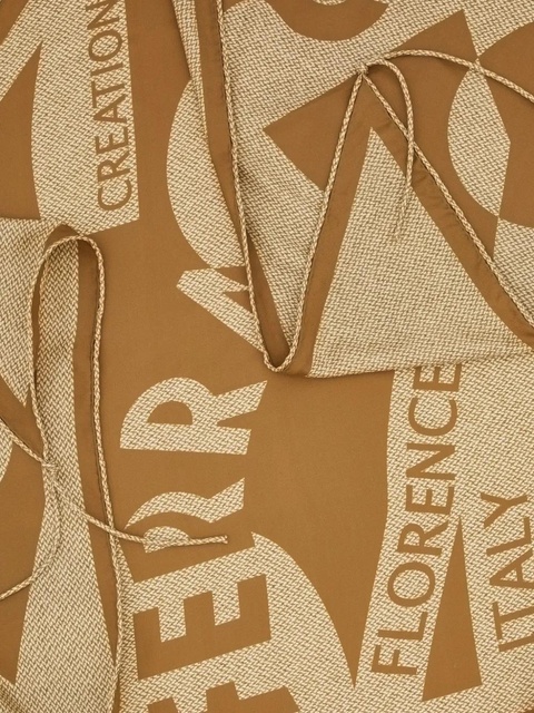 Ferragamo Venna graphic-print triangle scarf - Neutrals - zdjęcie produktu nr 2
