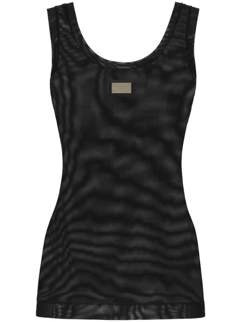 Dolce & Gabbana logo-plaque U-neck tank top - Black - zdjęcie produktu nr 1