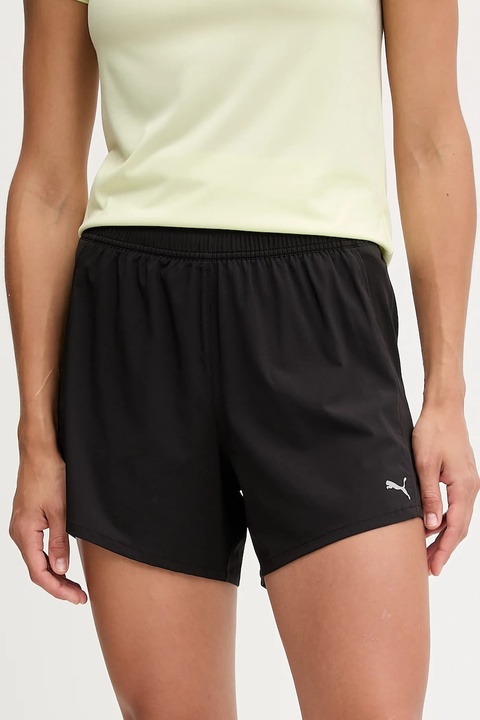 Puma szorty treningowe damskie kolor czarny gładkie high waist 526587 - zdjęcie produktu nr 1