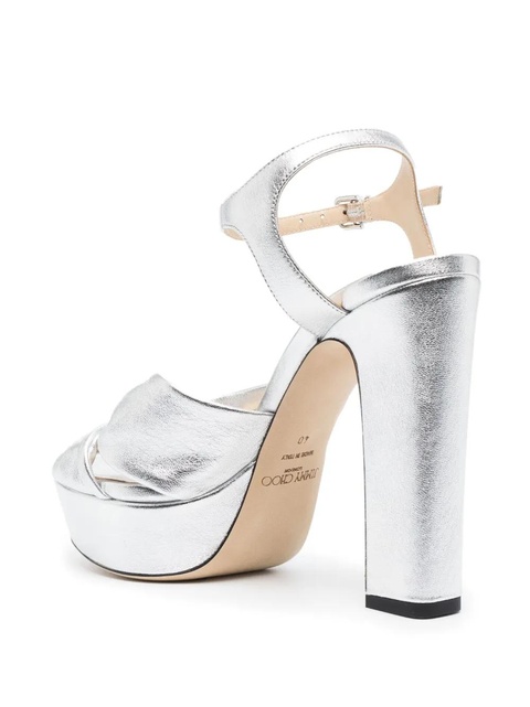 Jimmy Choo 120mm Heloise leather sandals - Silver - zdjęcie produktu nr 1