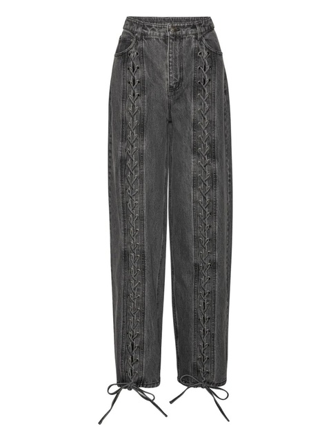 ROTATE BIRGER CHRISTENSEN laced-leg cotton pants - Grey - zdjęcie produktu nr 1