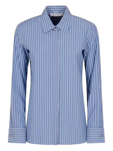 Max Mara striped cuff cotton shirt - Blue - zdjęcie produktu nr 1