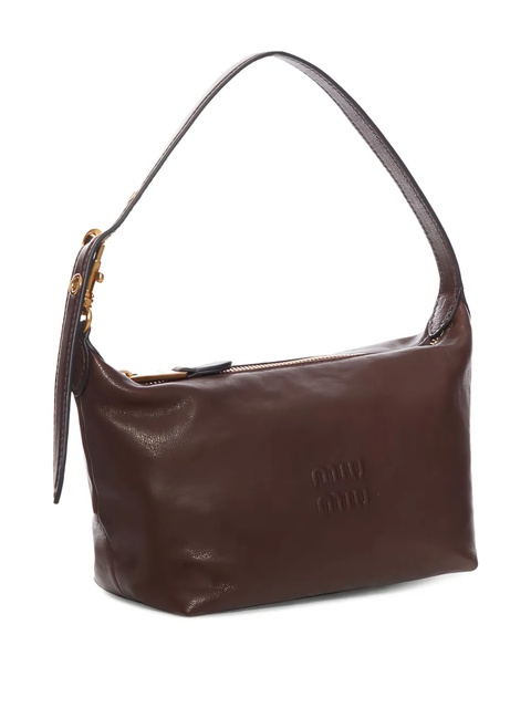 Miu Miu logo-embossed leather shoulder bag - Brown - zdjęcie produktu nr 2