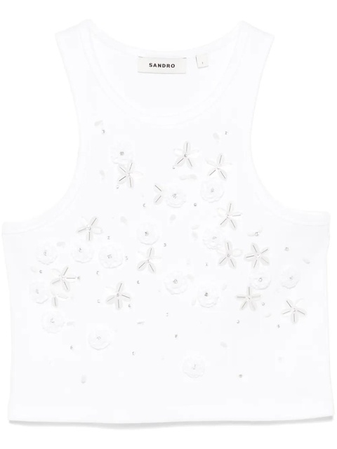 SANDRO sequin-embellished tank top - White - zdjęcie produktu nr 1