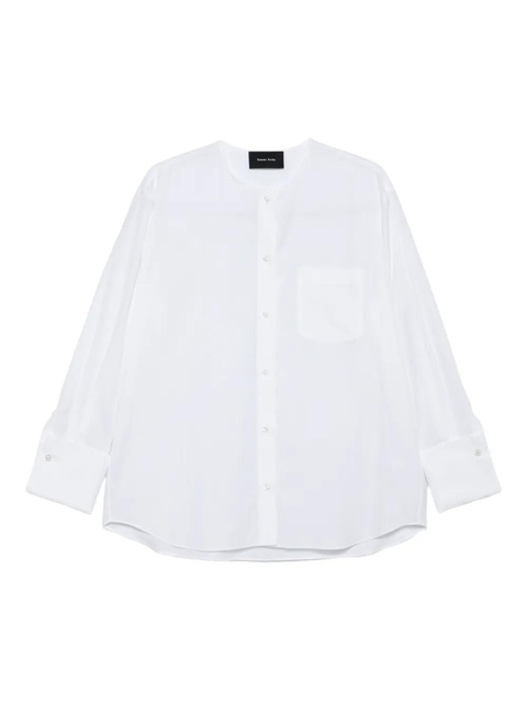 Simone Rocha mandarin-collar pocket shirt - White - zdjęcie produktu nr 1
