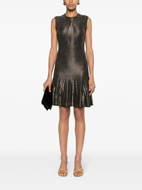 Alexander McQueen metallic-threading flared dress - Black - zdjęcie produktu nr 2