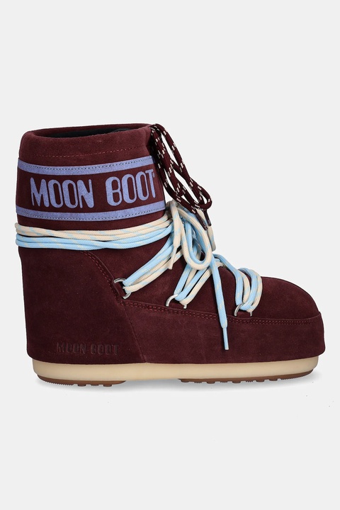 Moon Boot śniegowce MB ICON LOW SUEDE LACES kolor czerwony 80D1409670 D013 - zdjęcie produktu nr 2