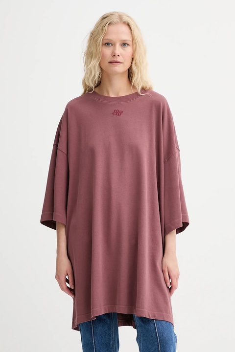 MUNTHE t-shirt bawełniany LIPPINI damski kolor pomarańczowy 253111925365 - zdjęcie produktu nr 1