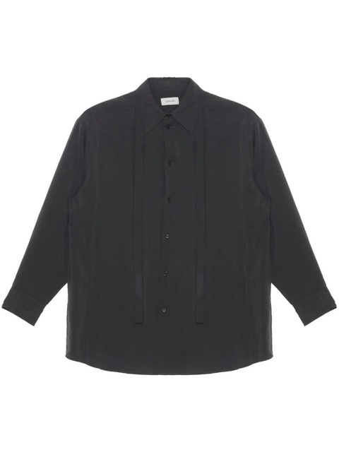 LEMAIRE tie-detail shirt - Brown - zdjęcie produktu nr 1