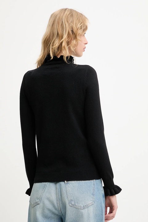 Answear.LAB sweter z kaszmirem damski kolor czarny lekki z półgolfem - zdjęcie produktu nr 2