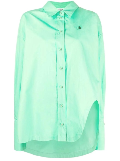 The Attico asymmetric cotton shirt - Green - zdjęcie produktu nr 1