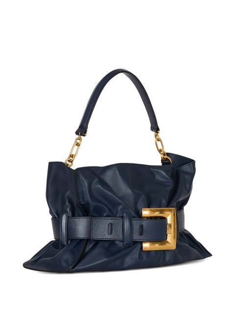 Balmain belted calfskin tote bag - Blue - zdjęcie produktu nr 1