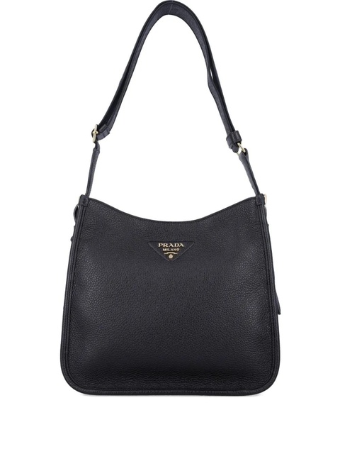 Prada medium leather buckle shoulder bag - Black - zdjęcie produktu nr 1