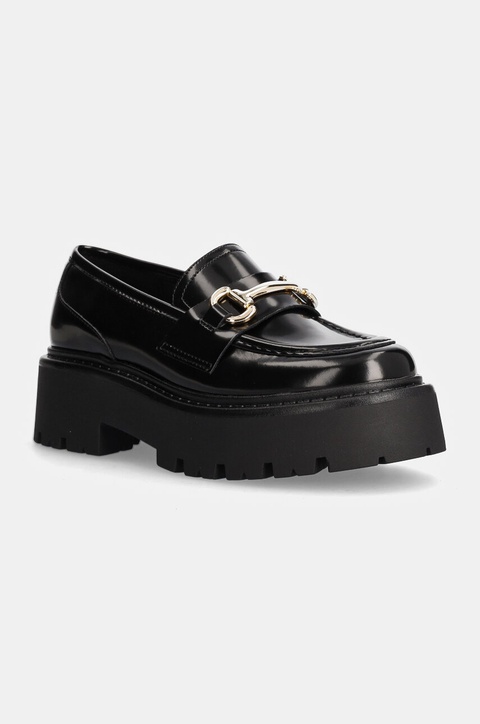 Steve Madden mokasyny skórzane Occupy damskie kolor czarny na platformie SM11003276 - zdjęcie produktu nr 1