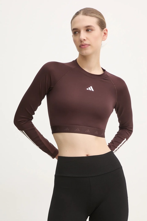 adidas Performance longsleeve treningowy Hyperglam kolor brązowy IX3247 - zdjęcie produktu nr 1